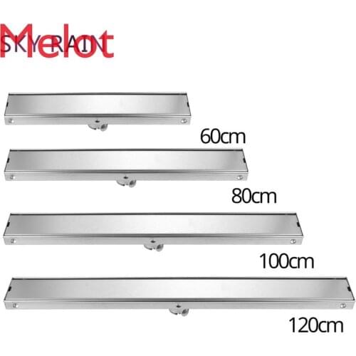 Linear Odor-resistant Floor Drain 60 /80 /100 /120cm Rectangle 304 Stainless Steel Invisible Long Floor Drain