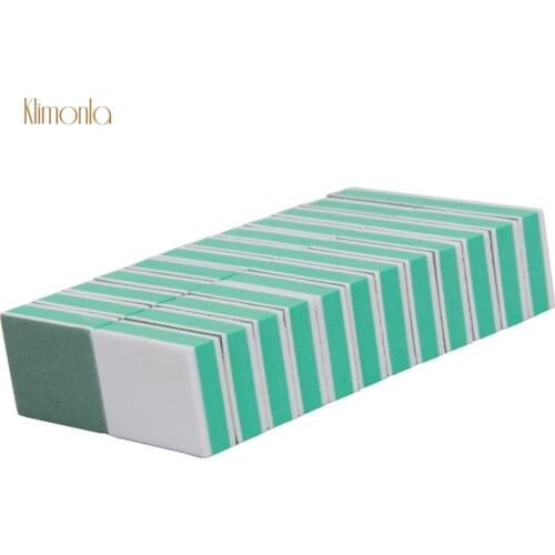 20Pcs/pack Mini Nail Buffer Block White Green Double Side Sponge Nail File Sandpaper Sanding Buffing Nails Care Manicure Tools