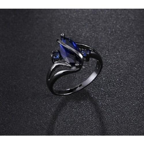 Fashion Luxury S Black Gold Color Purple Crystal Ring Zircon CZ Crossed Filled Bridal Ring For Women Lady Wedding Jewelry