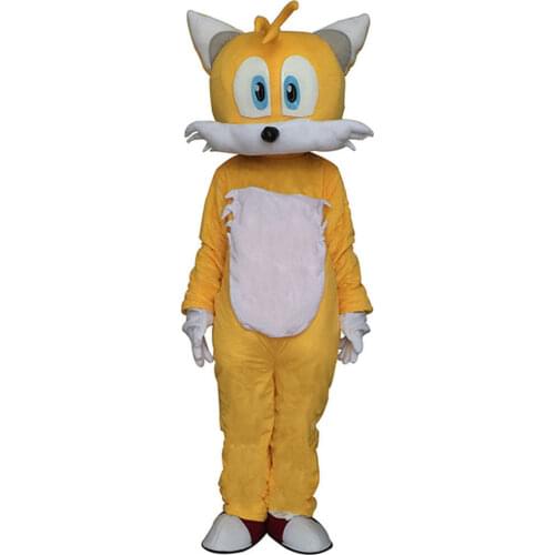New Furry Tails Prower From Sonic Fox Mascot Costume ADS Cartoon Fancy Cosplay Party Game Dress Anime Parade Advertising Outfits