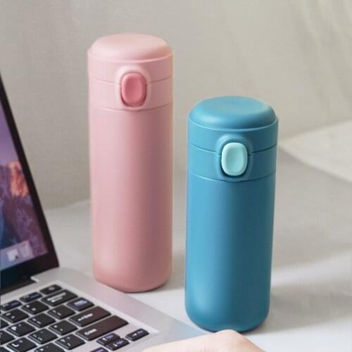 New Candy color Thermos Cup Stainless Steel Thermal bottle simple Hot Water Coffee Mug Vacuum Bounce thermos cup for home office