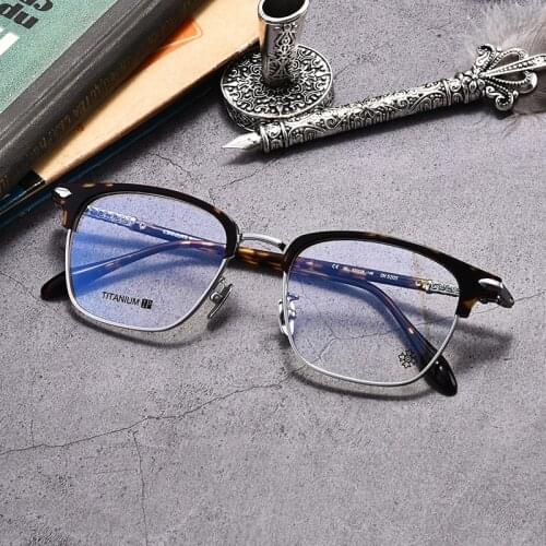 New Arrival Brand Designer Ultralight Titanium Optical Glasses Frame Mens Retro Eyeglasses Female Prescription Myopia Spectacle