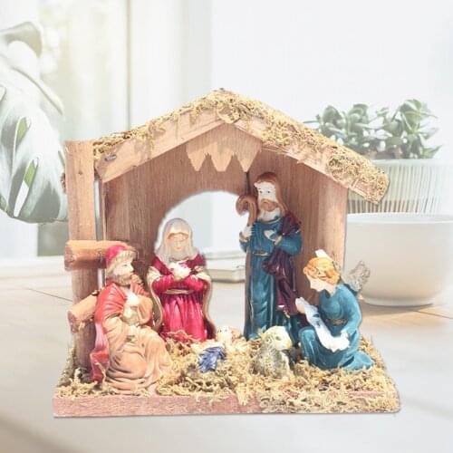 Wooden Nativity Scene Ornament Traditional Christmas Scene Xmas Bethlehem Advent Calendars Home Ornaments Decoration