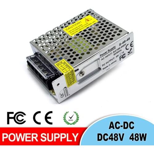 Switching Power Supply 48V 1A 48W Power Adapter Driver Transformer AC100-240V Input to DC48V SMPS For LED Lighting CNC 3D Print