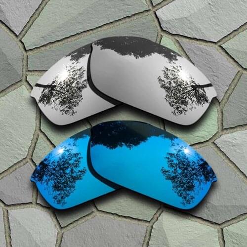 Chrome&Sky Blue Sunglasses Polarized Replacement Lenses for Oakley Flak Jacket