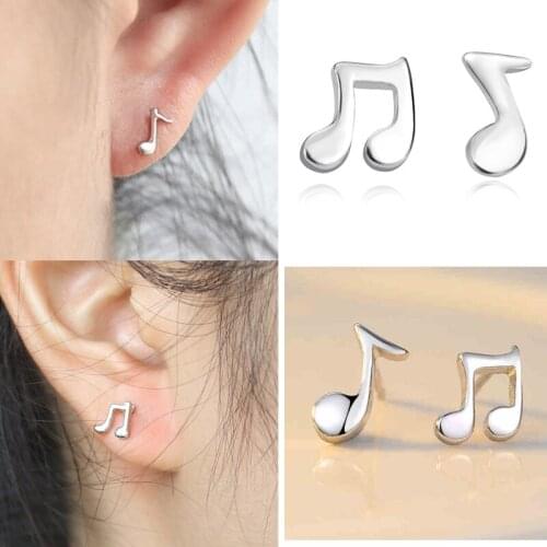 Simple and Generous Asymmetric Notes Earrings Irregular Mini Music Earrings Mens and Womens Commemorative Jewelry Gifts