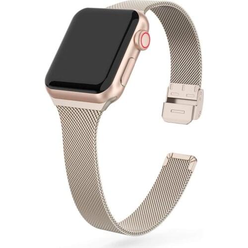 Women Slim Bracelet Strap for Apple Watch Band 5 44mm 40mm Watchband for iWatch 5 4 3 2 42/38mm Stainless Steel Metal Belts