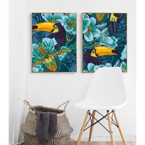 Lovely Parrot Bird Animals Canvas Art Print Poster Unframed Wall Pictures For Living Room Home Decor Picture Unframed