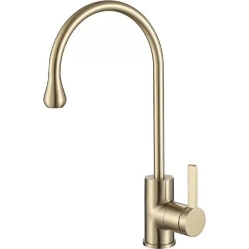Kitchen Faucets Hot & Cold Solid Brass Sink Mixer Tap Single Handle Single Hole Deck Mounted Rotating Brushed Gold/Black/Chrome