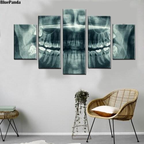 Dental X Ray HD Canvas Painting Oil Print Poster 5 Pieces Wall Art Modern Picture For Bedroom Office Home Decor