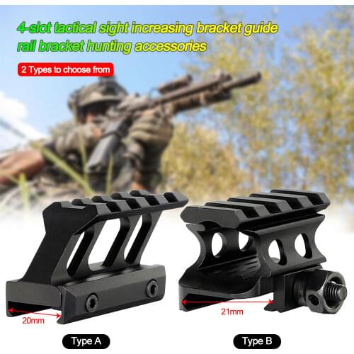 Tactical 4 Slots High Profile Riser Mount fits 20mm/21mm Picatinny Weaver Rail Hunting Scope Base Red Dot Laser Sight Flashlight