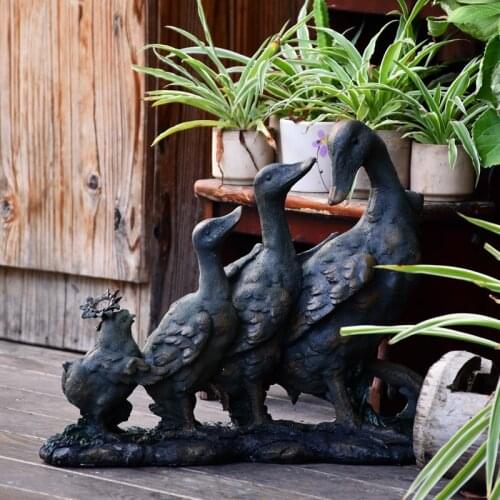 Outdoor Garden Resin Animal Duck Ornaments Gardening Grocery Figurines Crafts Farmhouse Courtyard Furnishing Statue Decoration
