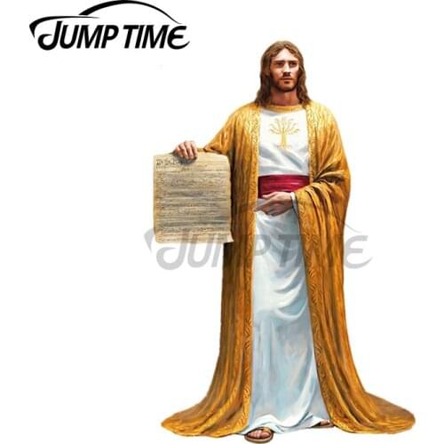Jump Time 13 x 8.7cm Jesus Funny Car Stickers Personality Refrigerator Windshield Decal Cartoon Motorcycle Decoration