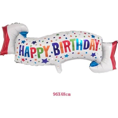 1pcs 96X48cm Happy Birthday Color Banner Balloon Globos Cumpleanos Infantiles Birthday Party Decorations Kids Balloons Air Ball