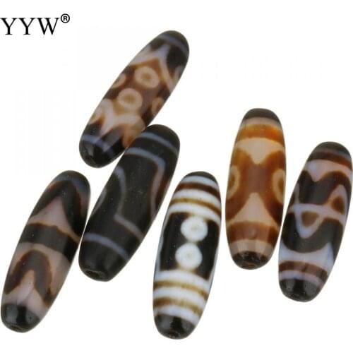 10 Pcs Natural Tibetan Agates Onyx Dzi Beads hot Sale Plated 11x30x11mm Jewelry Making DIY Necklace Bracelet Tibetan Dzi Beads