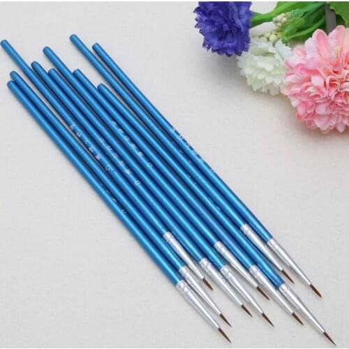 10Pcs Nylon Hair Brush Hook Line Pen Artist Watercolor Acrylic Painting Drawing