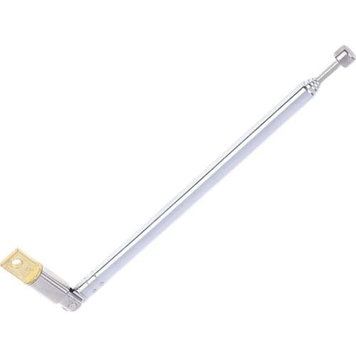 2021 New 1Pc 37cm 5 Section Telescopic Stainless Steel AM FM Radio Universal Antenna