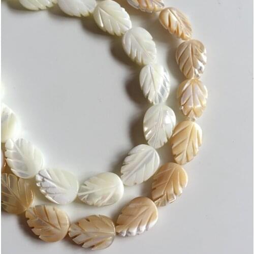 14*10MM 28Pcs/strand Leaf Shape Natural Pearl Mother Shell Shell Strand Jewelry Loose Beads