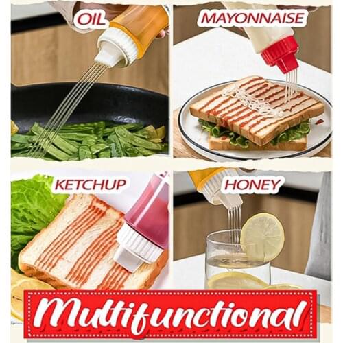 380ML Squeeze Bottle 5-Holes Widely Applied Small Outlet Porous Squeeze Squirt Condiment Bottles 5-hole salad dressing bottle