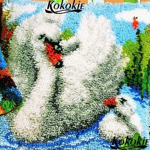 3d embroidery thread latch hook diy rug pillow kits printed diy 3d cushion blanket cross-stitch Needlework Patchwork Pillowcase