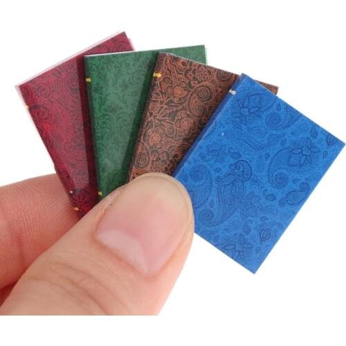 4Pcs Dollhouse Cute Miniature Books Model Notebook Doll House Furniture Decor Accessories For Doll House