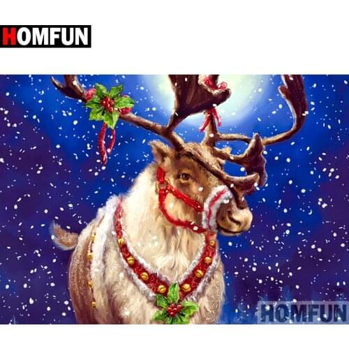 HOMFUN Full Square/Round Drill 5D DIY Diamond Painting "deer" Embroidery Cross Stitch 5D Home Decor A01306