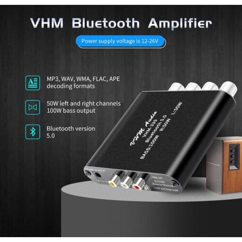 Bluetooth 5.0 TPA3116D2 HIFI Digital Power Amplifier 2.1 Channel 2*50W+100W Stereo Power Audio Class D Bass Subwoofer Amplifier