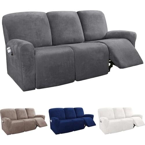 1/2/3 Seater Recliner Sofa Cover Non-slip Armchair Covers Massage Slipcover Elastic Seat Case Suede Couch Protector Home Decor