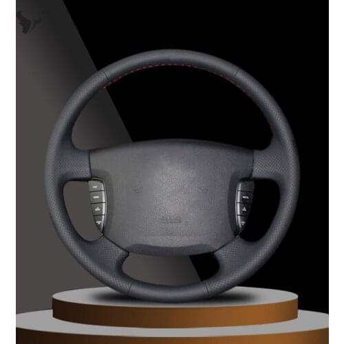 Black Artificial Leather Steering Wheel Cover for couro artificial preto para ssangyong actyon kyron