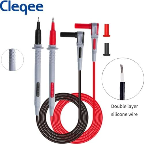 Cleqee P1505 Upgraded Silicone Multimeter Probes Pen 4mm Banana Plug Test Lead with 2mm Copper Needle 1.5M 1000V/10A