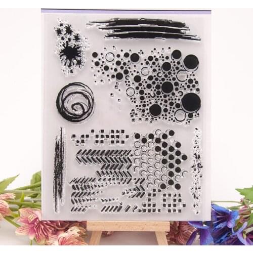 Geometric Dot Clear Stamp for Scrapbooking Transparent Stamps Silicone Rubber DIY Photo Album Decor Arts Crafts