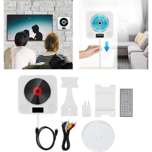 Compact Bluetooth CD Disc Music Player Wall Mounted Remote Control Built-in HiFi Speakers,US Plug