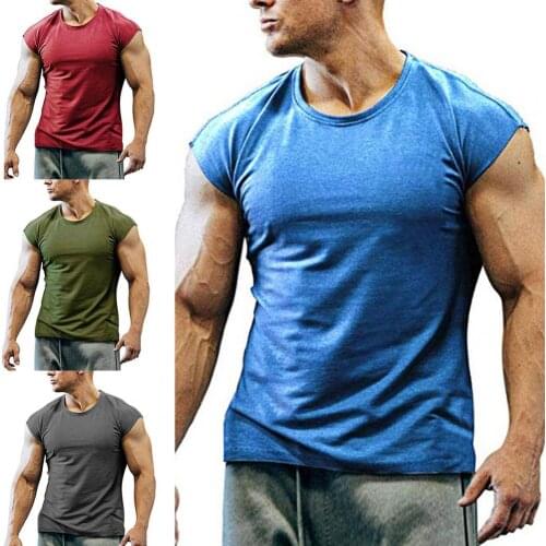 Compression New Mens Sleeveless T-Shirt Gym Fitness Training Training Suit Comfortable Quick-Drying Breathable Fitness T-Shirt