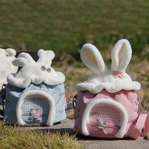 Small Pet Carrier Rabbit Cage Hamster Chinchilla Travel Warm Bags Guinea Pig Carry Pouch Bag Children Backpack