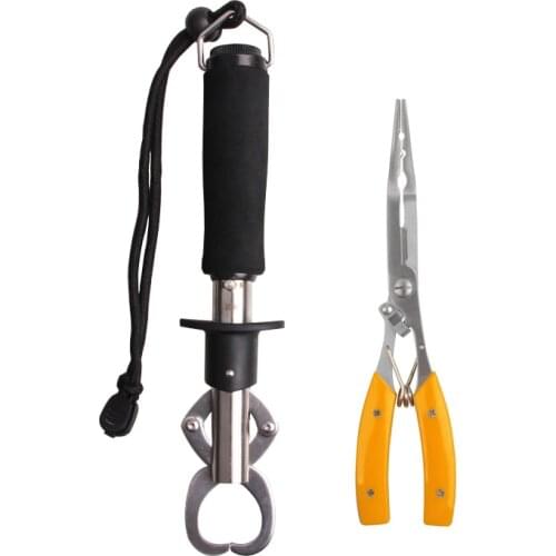 Multifuctional stainless steel Fishing Pliers Split Rings and Portable Fish Lip Grip fishing gripper Tool with Weight Scale
