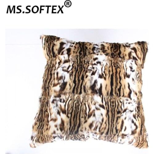 MS.Softex Natural Fur Pillow Case Luxury Genuine Fur Pillow Cover Fur Cushion Pillow Cover Factory OEM FREE SHIPPING