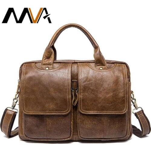 MVA Mens Bag Genuine Leather Messenger Bag Mens Shoulder Bags for Men Big Totes Men Crossbody Bags Leather Man Handbags