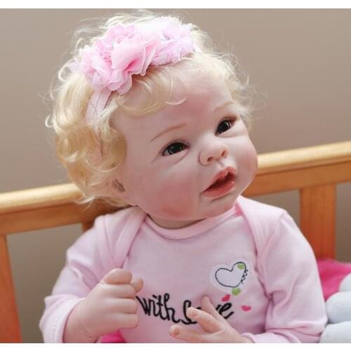NPK 55cm Doll Model Lifelike Infant bebe reborn soft Body Silicone Reborn Baby Doll gift Cute Accompany doll toys