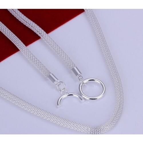N087 Factory Price Free shipping 925 silver necklace.fashion jewelry Necklace