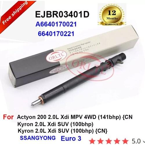 New injector 6640170221 EJBR03401D A6640170021 6640170021 NOZZLE 3401D L157PBD For SSANGYONG Actyon Kyron Euro 3 Free shipping