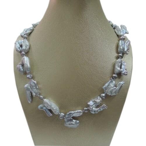 100% NATURE FRESHWATER PEARL NECKLACE,TOP FASHION BAROQUE PEARL NECKLACE-20-25 MM PEARL