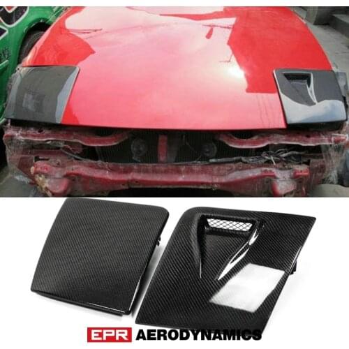 MX5 NA Carbon Fiber Vented Headlight Cover Pair(Only LHS Vented) MK1 Miata Glossy Fibre Lampshade Trim For Mazda Car Accessories