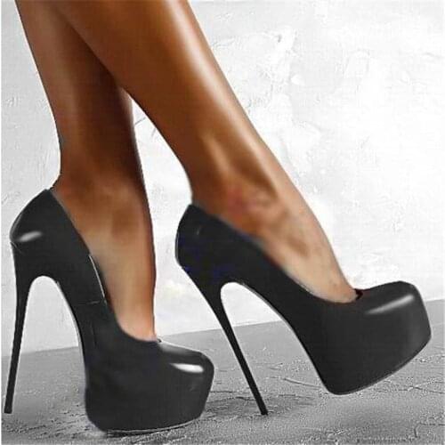 Sexy 16cm Super High Heels Women Pumps High Platform Red Patent Leather Shoes Woman Elegant Party Wedding Shoes Female
