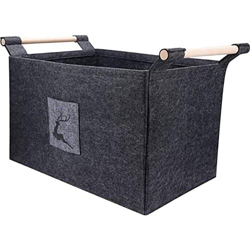 Firewood Log Carrier Felt Fireplace Firewood Holder Storage Basket With Handles