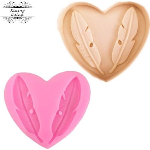 DIY feather shape silicone mold soft candy chocolate mold cake decorating tool