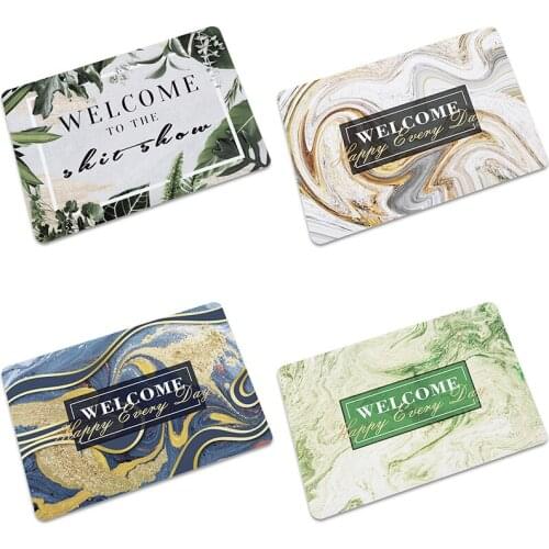 Nordic Front Door Mats Indoor Marbling Welcome Doormat for Entrance Door Bathroom Door Mat Bath Kitchen Hallway Rubber Floor Mat