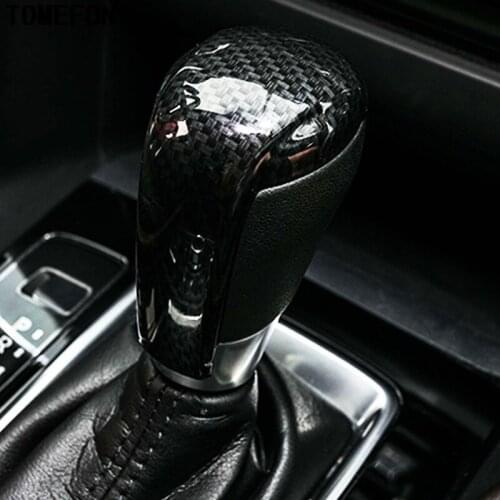 TOMEFON Interior Moulding For Mazda 2 3 6 CX-3 CX-5 CX-9 Sport Style Carbon Fiber Print Gear Shift Knob Cover Trim