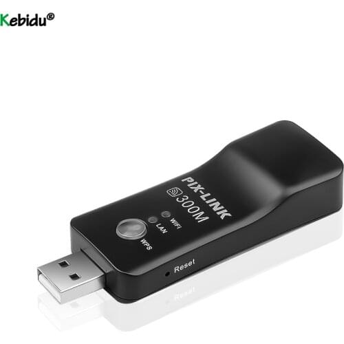 Kbeidu Universal Wireless TV Network Wifi Adapter WPS 300Mbps Wi-fi Repeater RJ-45 Network Cable For Samsung LG Sony HDTV
