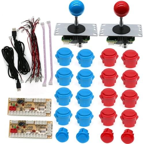 USB Game Control Board Arcade Joystick DIY Kit 2 Player Set Zero Delay Encoder PC Raspberry Pi Joypad Copy Sanwa Push Button