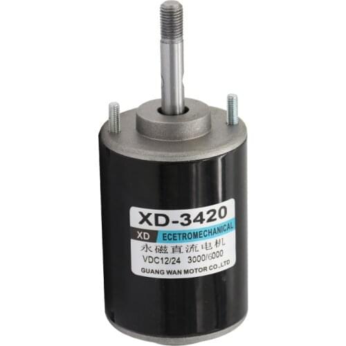 XD-3420 Permanent Magnet DC Motor 12V/24V 3000/6000rpm 30W Universal Adjustable Reversing Motor DC Speed Motor High Torque